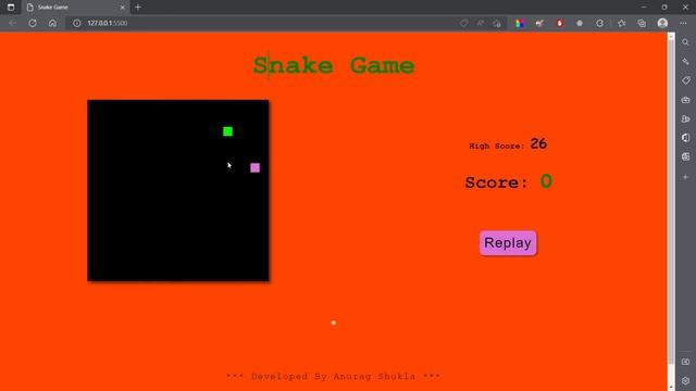 Snake Game #Anurag  ||  #JAVASCRIPT  ||  Simple CSS And HTML #snakegame  #javascript_project