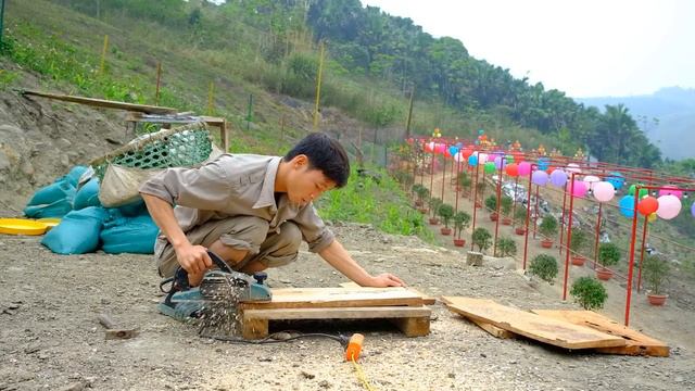Making wooden houses for puppies, fertilizing wet rice, family farms, mountain life смотреть онлайн