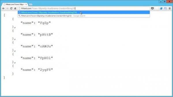 Generate JSON Data with FillText.com