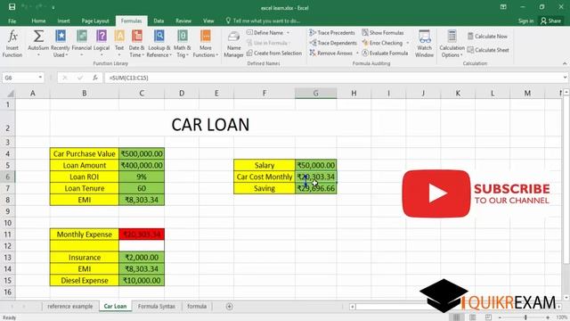 Microsoft Excel : Formula Auditing Tools || Error Checking || Hindi || Quikr Exam смотреть онлайн