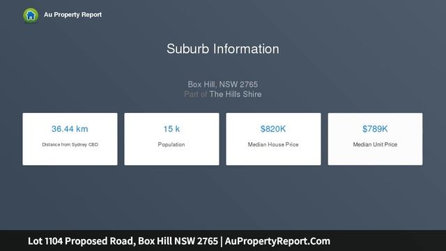 Lot 1104 Proposed Road, Box Hill NSW 2765 | AuPropertyReport.Com смотреть онлайн