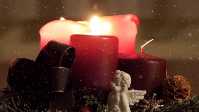 Christmas Music - Joy to the World - Festive Atmosphere 2 hours Candle Light and Snow 🎄 смотреть онлайн