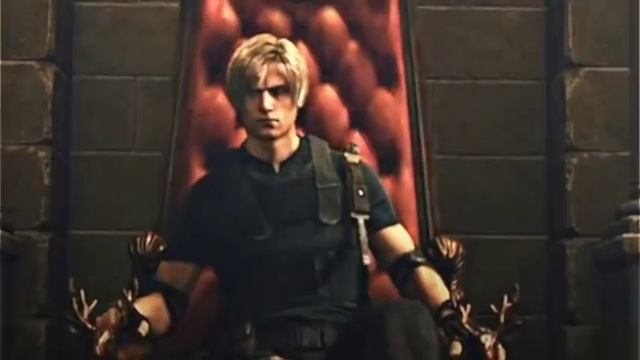 Леон Кеннеди из резидента садится на трон. Мем смотреть онлайн