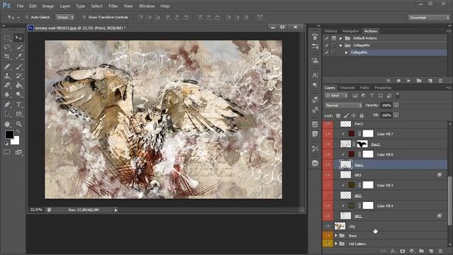 Collage Mix Photoshop Action Tutorial смотреть онлайн