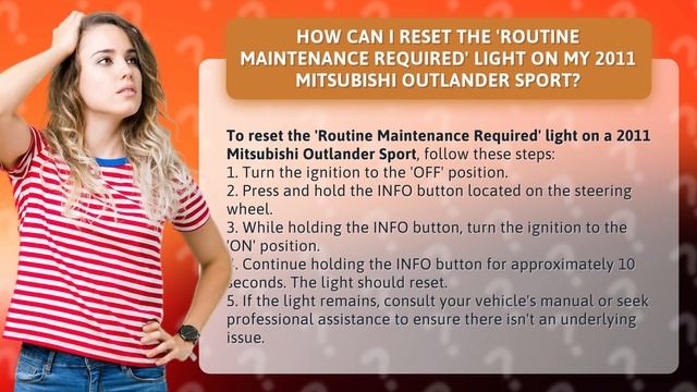 How Can I Reset the 'Routine Maintenance Required' Light on My 2011 Mitsubishi Outlander Sport? смотреть онлайн