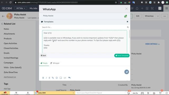 WhatsApp API Integration with Zoho CRM смотреть онлайн