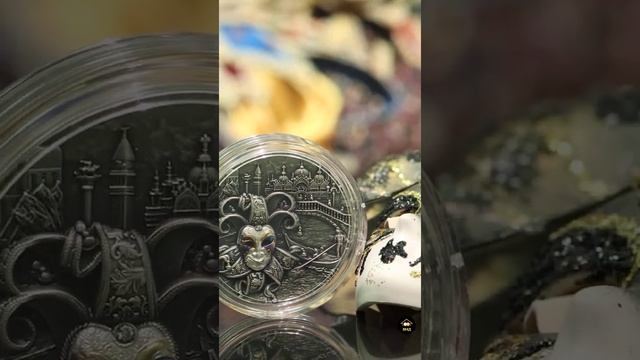 ✨Серебряная монета «Венецианская маска», 999 проба, сверхвысокий рельеф! #shorts смотреть онлайн