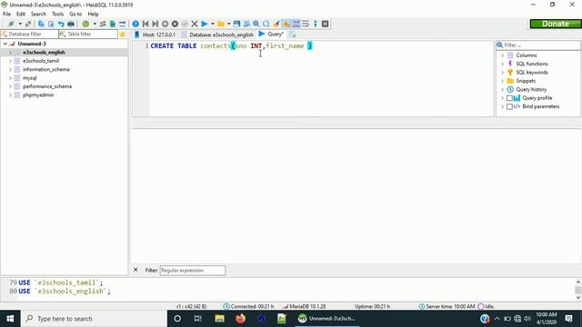 Create Table Query | MySql Tutorial | E3schools English смотреть онлайн