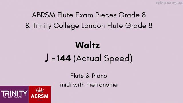 John Rutter Suite Antique: IV. Waltz ♩= 144 (Actual Speed) Flute & Piano midi with metronome смотреть онлайн