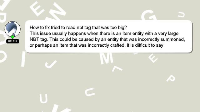 How to fix tried to read nbt tag that was too big? смотреть онлайн