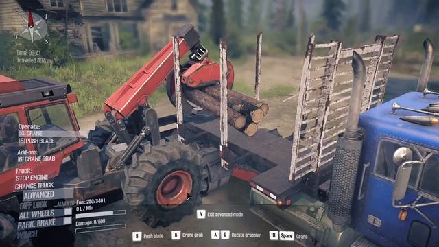 How to load short log by K8400 Skidder in MudRunner : Spintires game смотреть онлайн