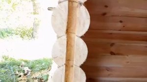 Установка пластикового окна в сруб бани с окосячкой.