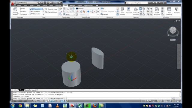 AutoCAD 2011 - 3D Cylinder смотреть онлайн
