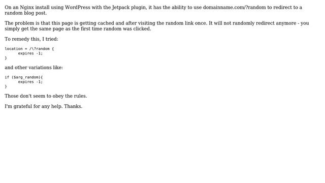 DevOps & SysAdmins: Nginx no-cache header for ?random query string смотреть онлайн
