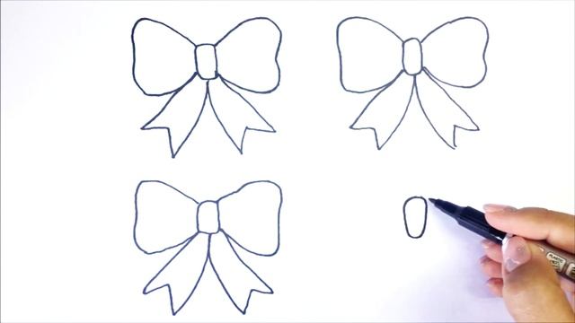 Лёгкий рисунок разноцветные бантики | Учим цвета | Drawing of multicolored bows | Learn colors смотреть онлайн