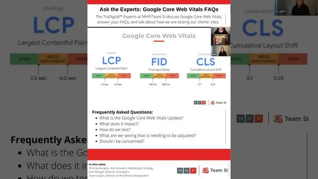 Google Core Web Vitals Frequently Asked Questions | Ask the Experts | MHP/Team SI смотреть онлайн