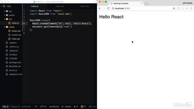 JavaScript 009 React elements and JSX смотреть онлайн