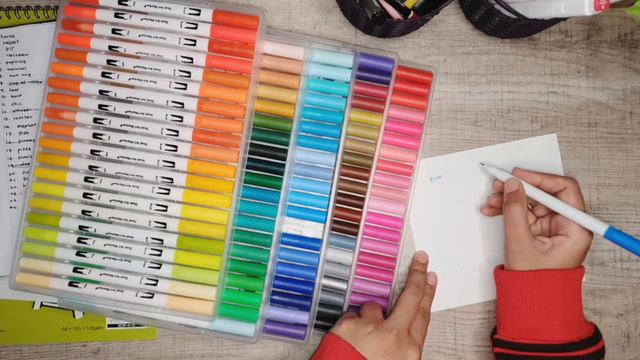 UNBOXING & FIRST IMPRESSION : 100 Colors Dual Tips brush Pens смотреть онлайн