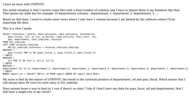 Databases: Unpivot avoid cartesian product on empty columns смотреть онлайн