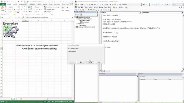 VBA Run-time error '424' Object Required Error смотреть онлайн