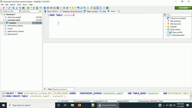 Drop table | MySql Tutorial смотреть онлайн