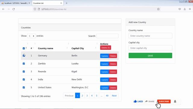 Laravel 8 Ajax CRUD - Delete multiple records смотреть онлайн