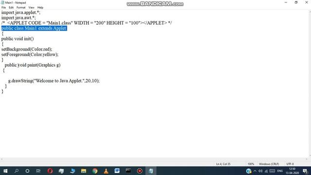 How to write a simple applet program and run in Appletviewer and browse (part1) смотреть онлайн