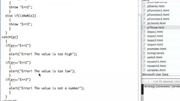 JS 4 U 18: Throwing Exceptions