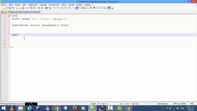 ejemplo funcion list PHP смотреть онлайн