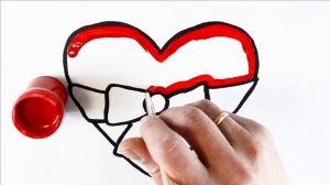 Как нарисовать сердце  /  мультик раскраска сердечко для детей / учим цвета