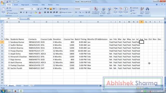 Exercise 42 | Excel Practice Book | How To Make Monthly Fee Report In Ms Excel смотреть онлайн