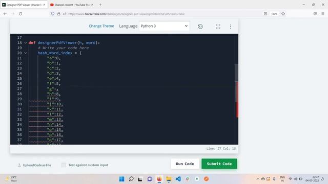 Designer PDF viewer | HackerRank | Python | hashmap смотреть онлайн