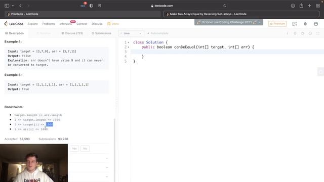 Leetcode Solution - 1460 Make Two Arrays Equal by Reversing Sub-arrays смотреть онлайн