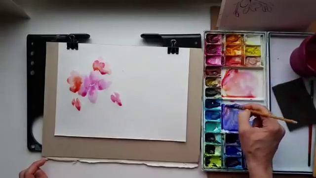 Рисуем цветы акварелью от пятна смотреть онлайн