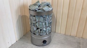 Электрокаменка для сауны и бани, небольшая ЭКМ 3 кВт _Цилиндр Плюс_ со встроенным пультом управления