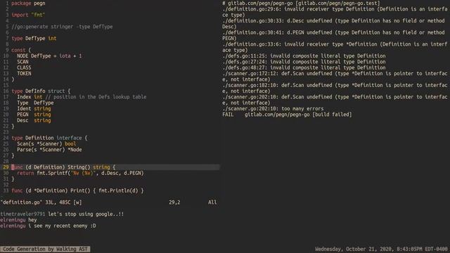 Code Generation by Walking AST (pegn.dev) #golang #pegn #livecoding #compsci смотреть онлайн