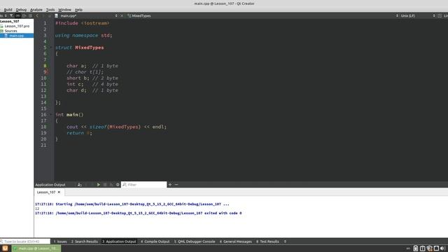 Уроки С++ / Урок #107 / Размер C-структур. Выравнивание. смотреть онлайн