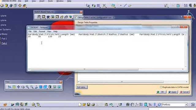 DESIGN TABLE ADVANCED COMMAND IN CATIA V5 смотреть онлайн