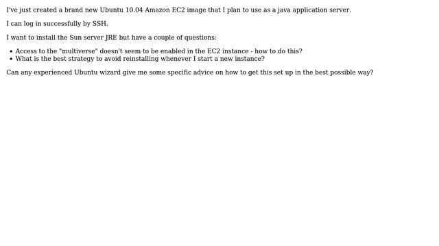 Configuring Sun server JRE for Ubuntu 10.04 on Amazon EC2 смотреть онлайн