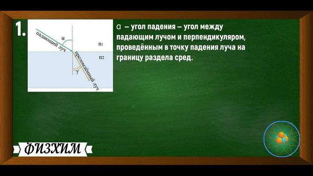 Преломления света на границе раздела двух прозрачных веществ. Физика 8-9 класс. смотреть онлайн
