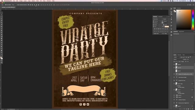 Vintage Poster Design in Photoshop CC | Adobe Photoshop CC Tutorial 2018 смотреть онлайн