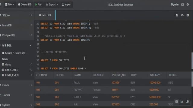 SQL Tutorial 3 - SQL Operators Part 1 #sql #sqltutorial #learnsql #howtolearnsql смотреть онлайн