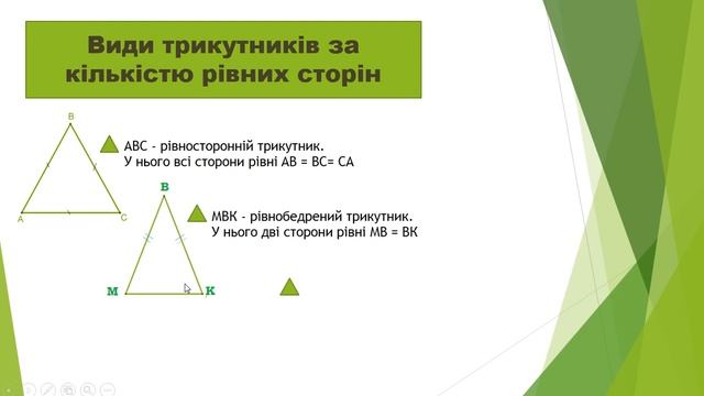 Трикутник Види трикутників 3 клас
