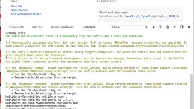 react native app tour installing on ios смотреть онлайн
