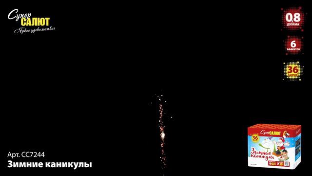 Cалют, фейерверк Зимние каникулы 36 залпов х 0,8 калибр арт СС7244 супер салют смотреть онлайн