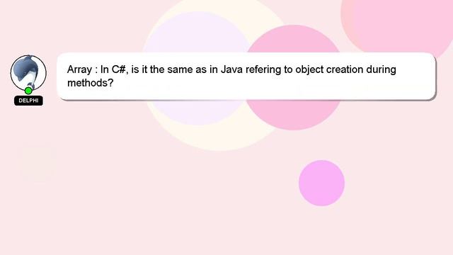 Array : In C#, is it the same as in Java refering to object creation during methods? смотреть онлайн