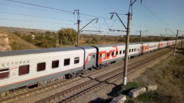 Электровоз ЭП1М-727 с поездом Кисловодск-Москва смотреть онлайн