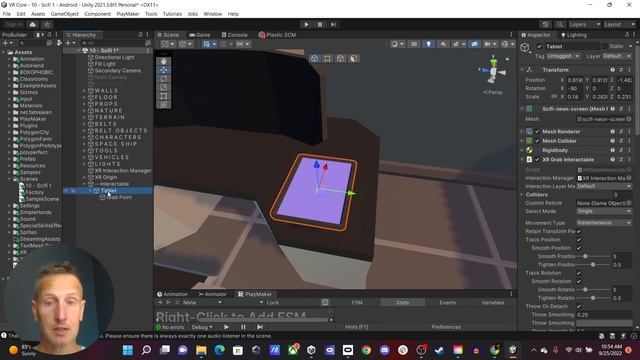 Unity VR XR Interaction Toolkit Grabbable UI Canvas Tablet смотреть онлайн