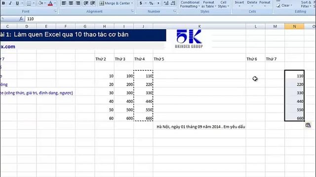 Học Excel cơ bản | #1 Học Excel qua 10 thao tác đơn giản | BamBooGroup смотреть онлайн