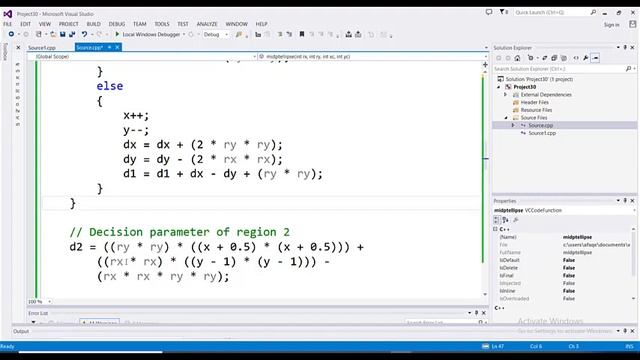 #6 Code of Midpoint algorithm for ellipse drawing using OPENGL C++ شرح بالعربي смотреть онлайн